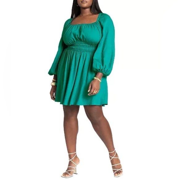 Eloquii Mini Fit and Flare Dress Teal Green NWT Size 20 - Picture 1 of 10